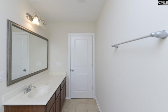 bathroom featuring vanity and tile patterned floors