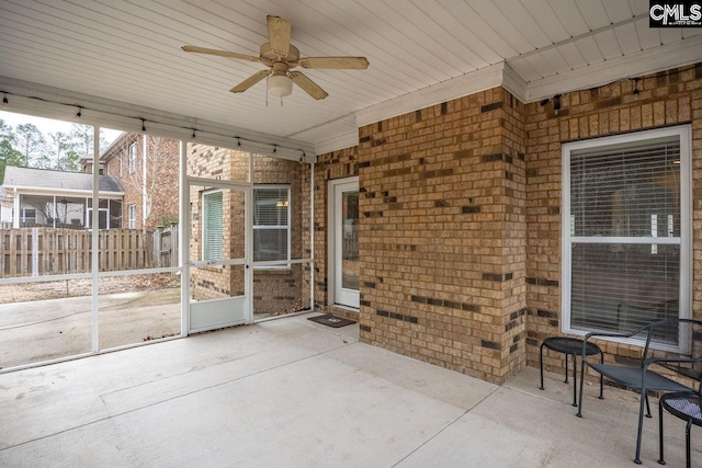 view of patio / terrace with ceiling fan