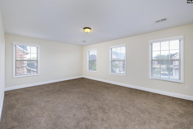 carpeted spare room featuring a healthy amount of sunlight