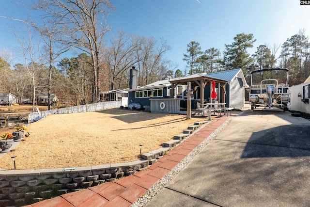 exterior space with a gazebo