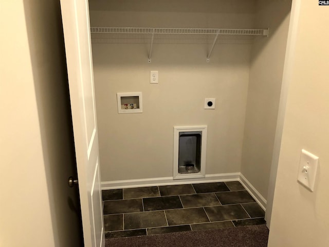 laundry room with washer hookup and electric dryer hookup