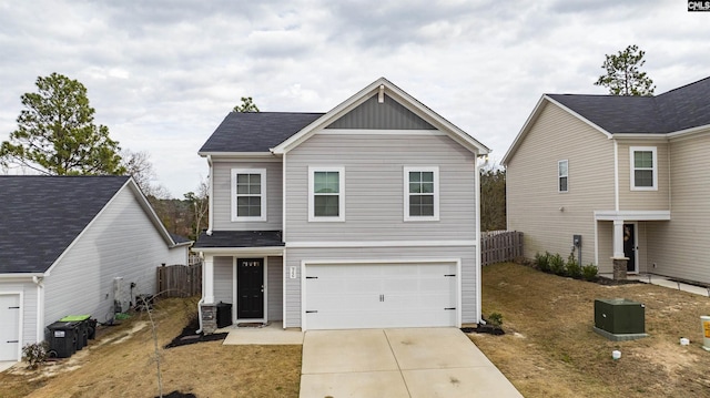 view of front facade with a garage