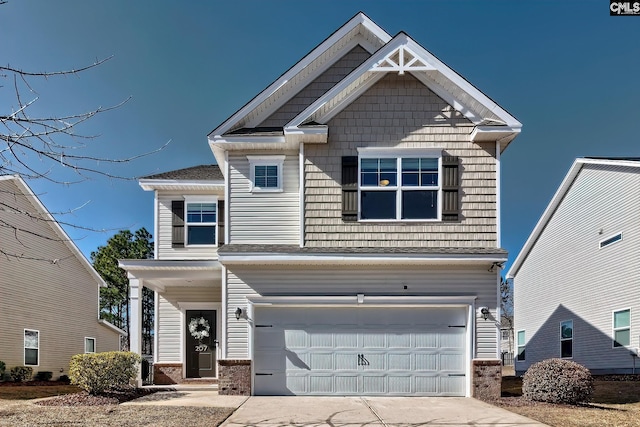 craftsman-style home with a garage