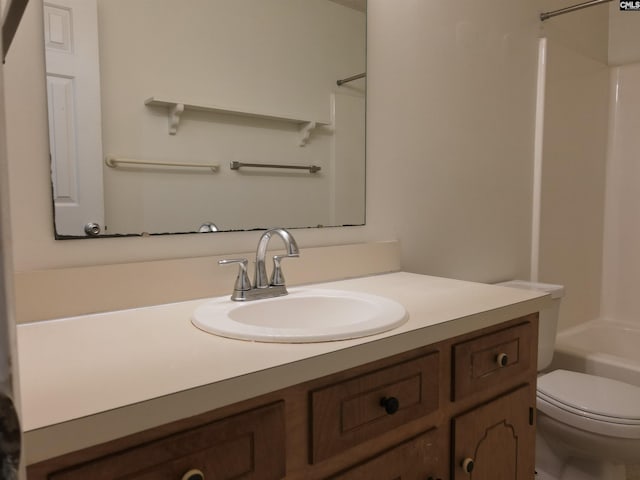 full bathroom featuring vanity, toilet, and shower / bath combination