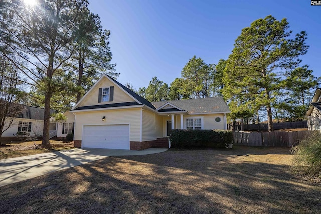 front facade with a garage