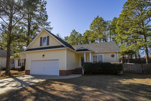 view of front of house with a garage