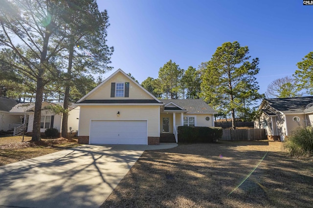 view of front facade with a garage