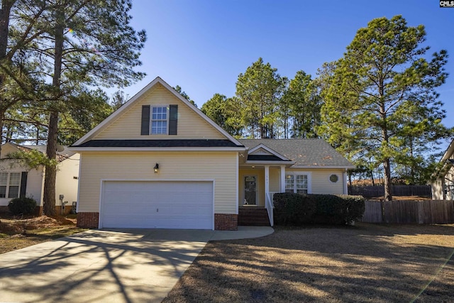 view of front facade featuring a garage