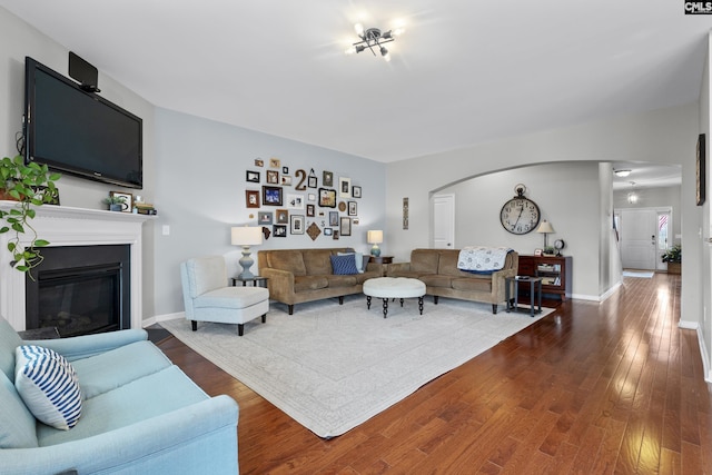 living room featuring hardwood / wood-style floors