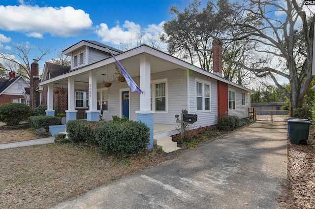 view of front of property with a porch