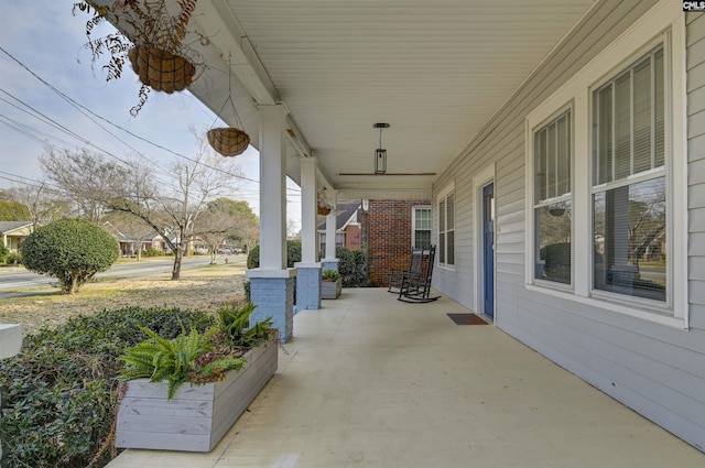 view of patio featuring covered porch