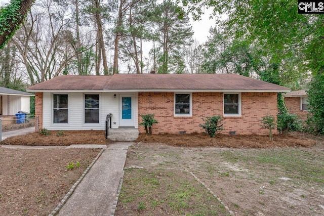 view of single story home