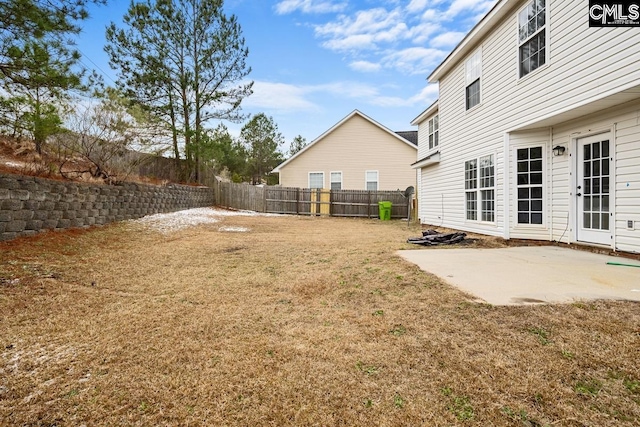 view of yard featuring a patio area