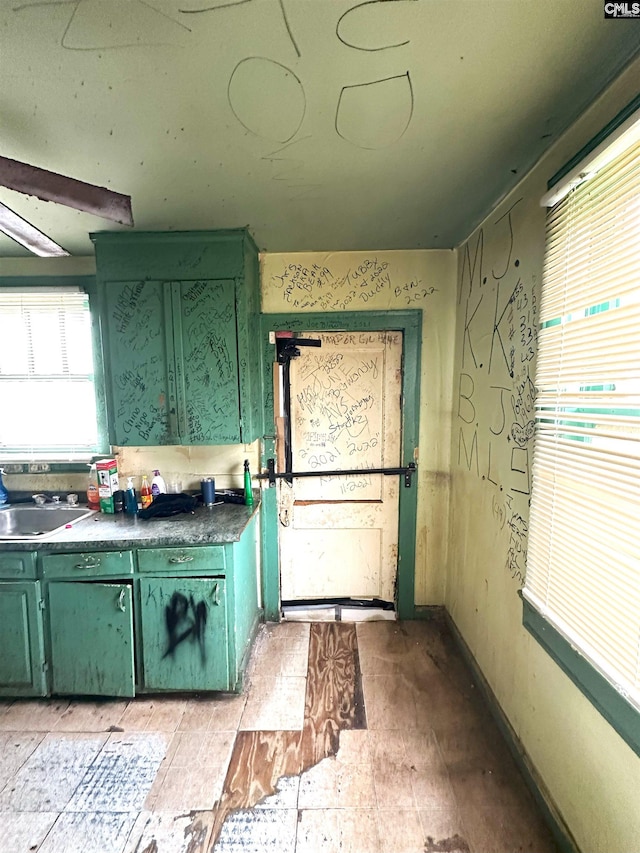 kitchen with sink and light wood-type flooring