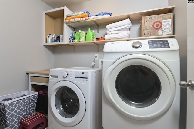 laundry room featuring washer and dryer