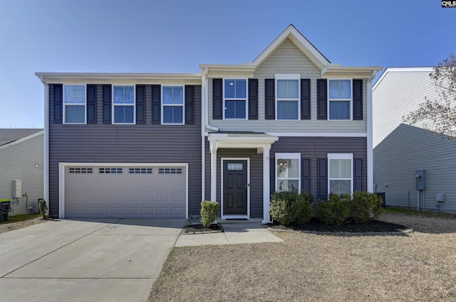 view of front facade with a garage