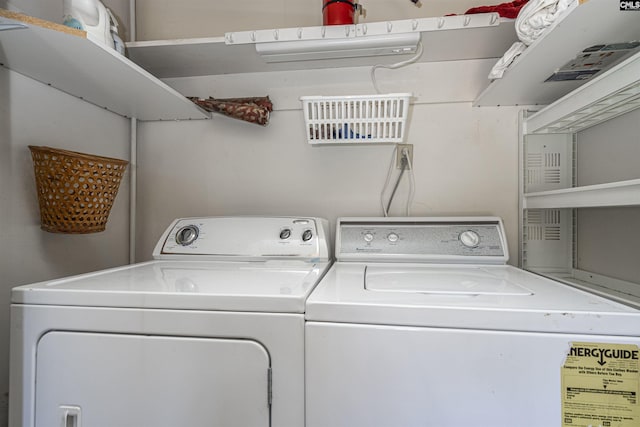 laundry room featuring washing machine and clothes dryer