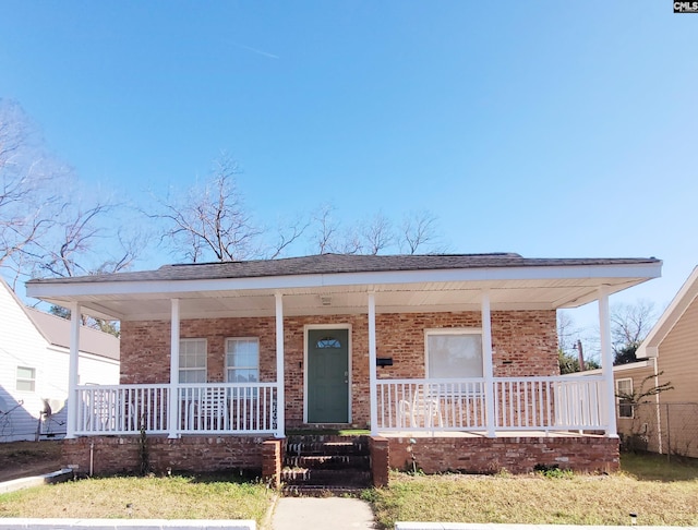 view of front of home with covered porch