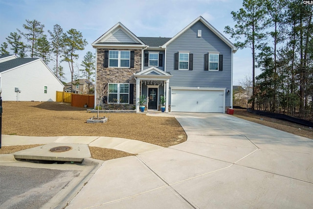 view of front facade featuring a garage