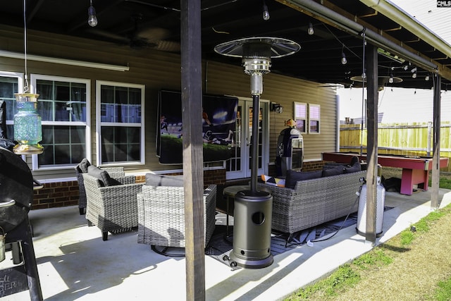 view of patio featuring an outdoor living space