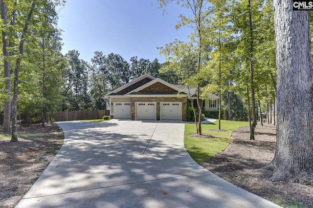 craftsman house with a garage