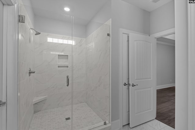 bathroom with walk in shower