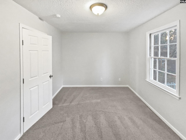 carpeted spare room featuring a healthy amount of sunlight and a textured ceiling