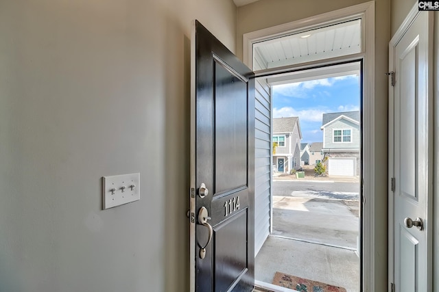 foyer featuring concrete flooring