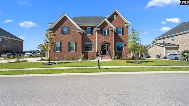 view of front facade featuring a front lawn