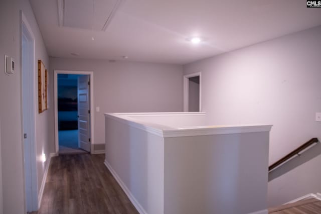 hall featuring dark hardwood / wood-style flooring