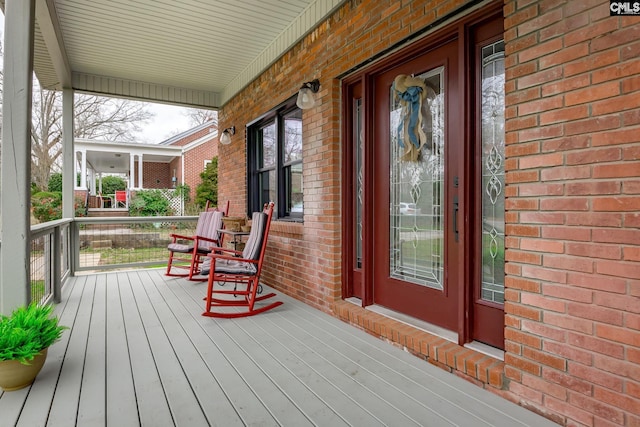 deck with a porch