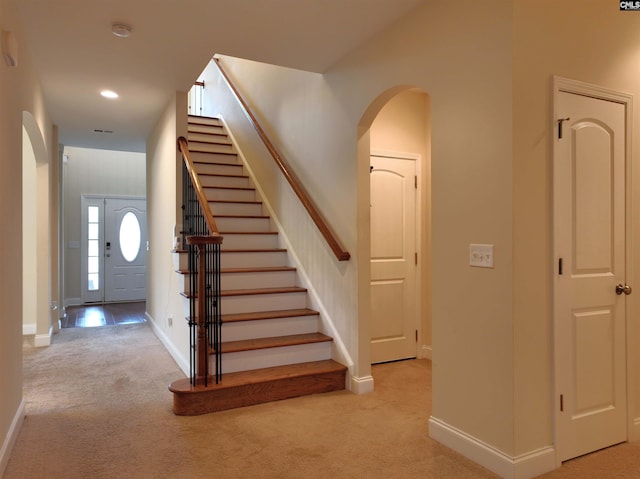 stairway with carpet