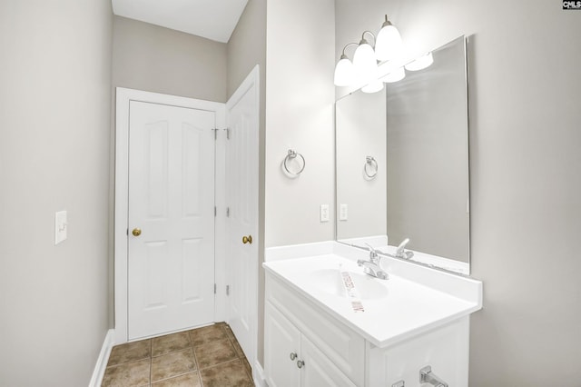 bathroom with vanity and tile patterned floors