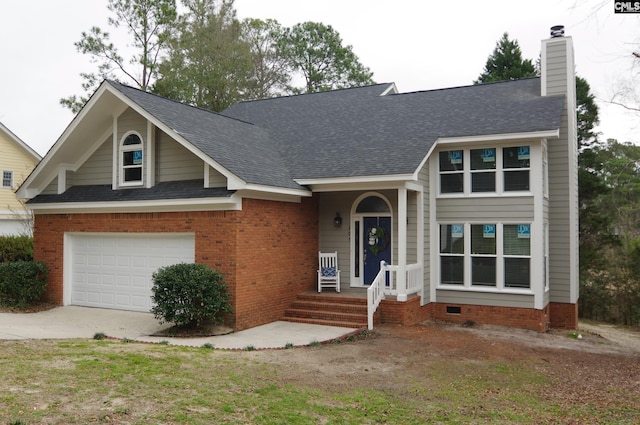 view of front of property featuring a garage