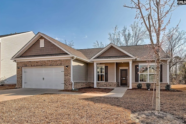 craftsman-style home with a garage