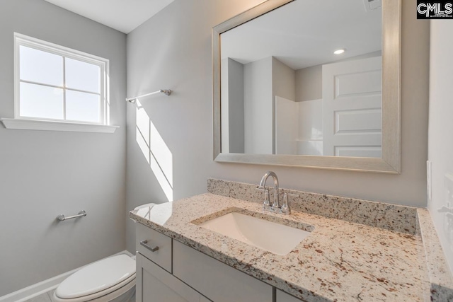 bathroom with toilet and vanity