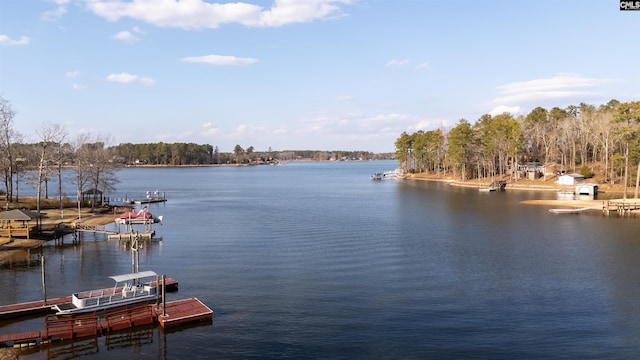 water view with a dock