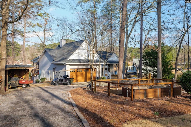 view of front of house with a garage