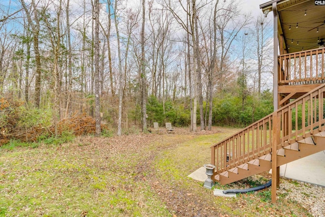 view of yard with ceiling fan