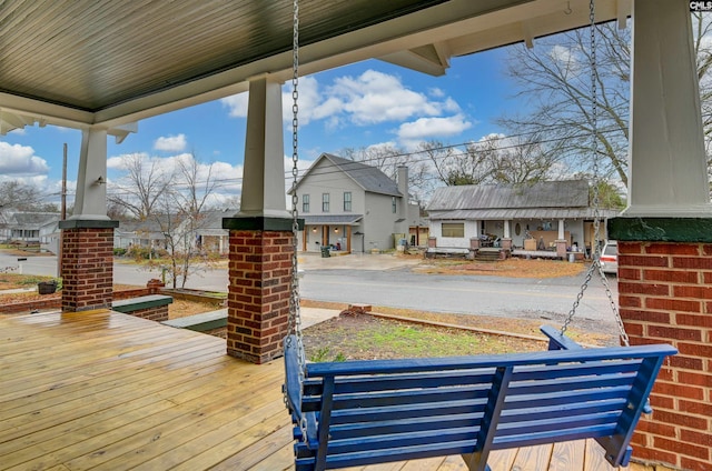 deck featuring covered porch