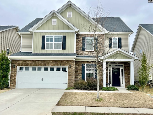 craftsman-style house with a garage