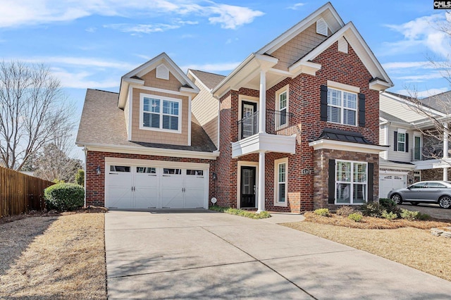 view of front of home with a garage