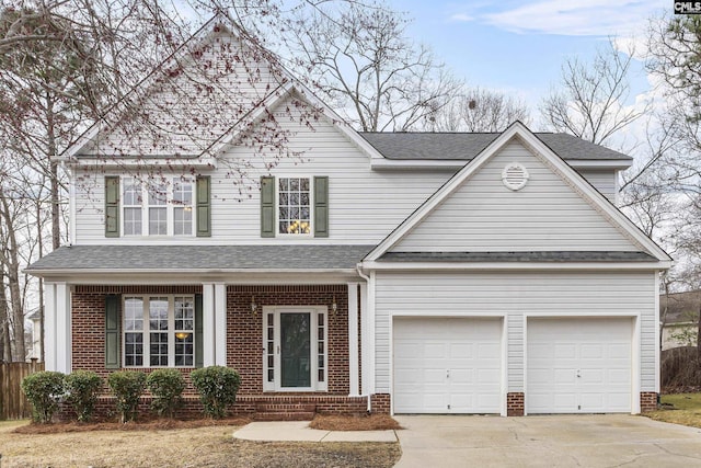 view of front of home with a garage