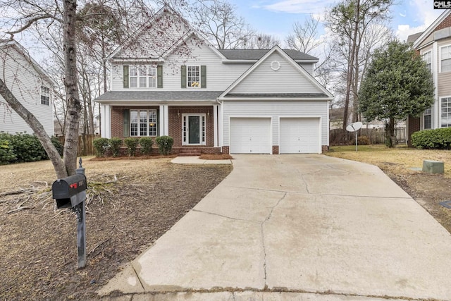 view of property featuring a garage