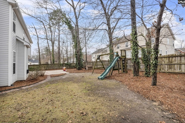 view of yard featuring a playground