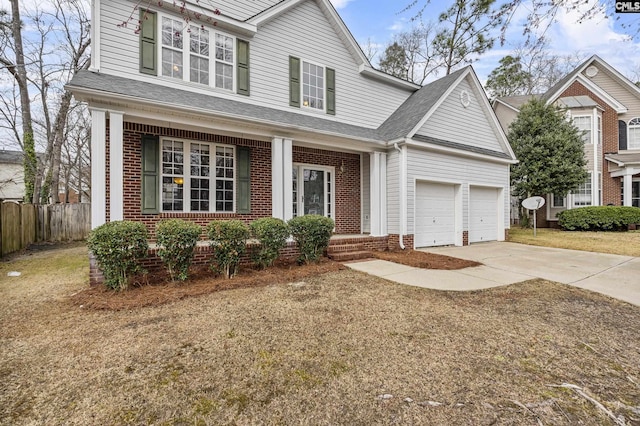 view of front of house with a garage