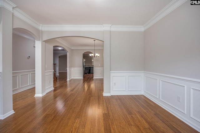 empty room featuring hardwood / wood-style flooring