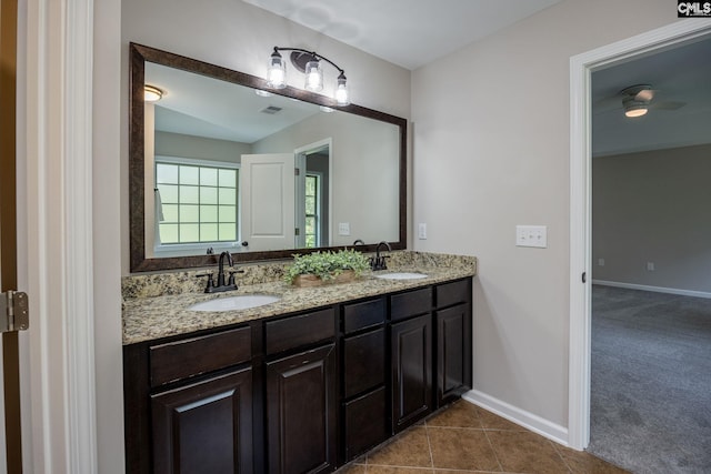 bathroom featuring vanity and tile patterned floors