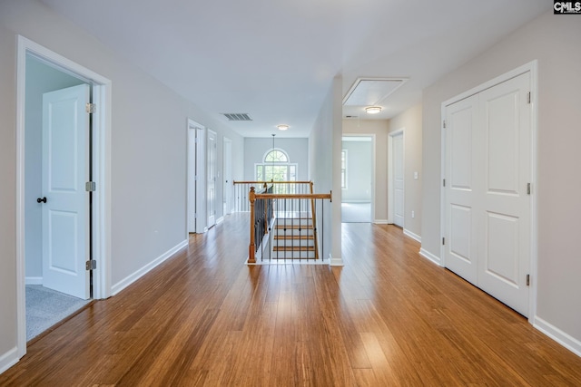 interior space with hardwood / wood-style flooring