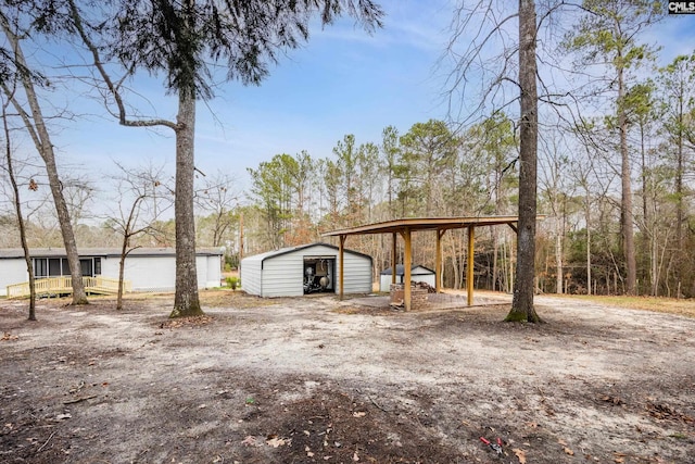 view of outbuilding featuring a carport